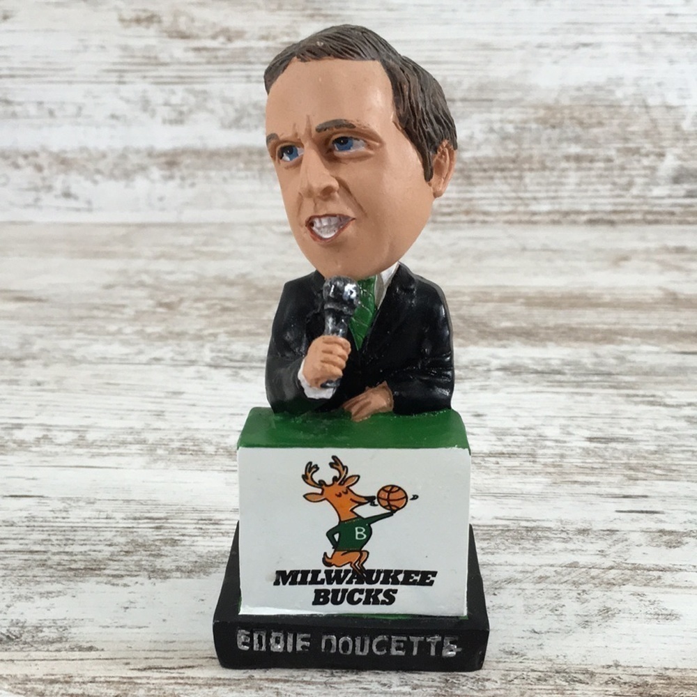 2013 Milwaukee Bucks Eddie Doucette Bobblehead SGA Announcer Figure